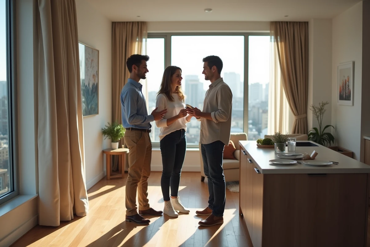 Jeune couple discutant d