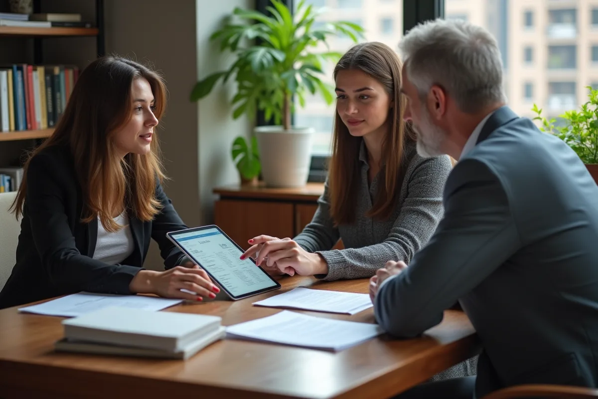 Femme consultante discutant avec un professionnel dans un bureau