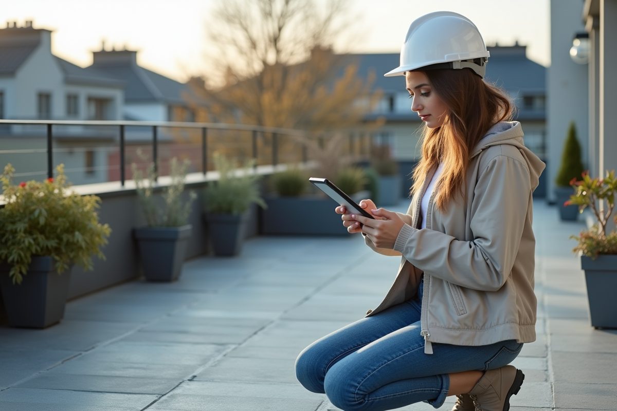 Jeune femme examinant un devis d