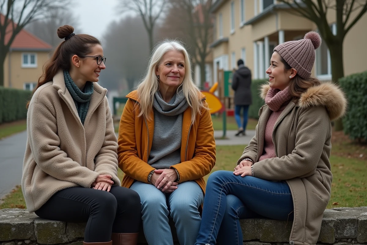 Groupe de femmes discutant dans un parc de Conflans