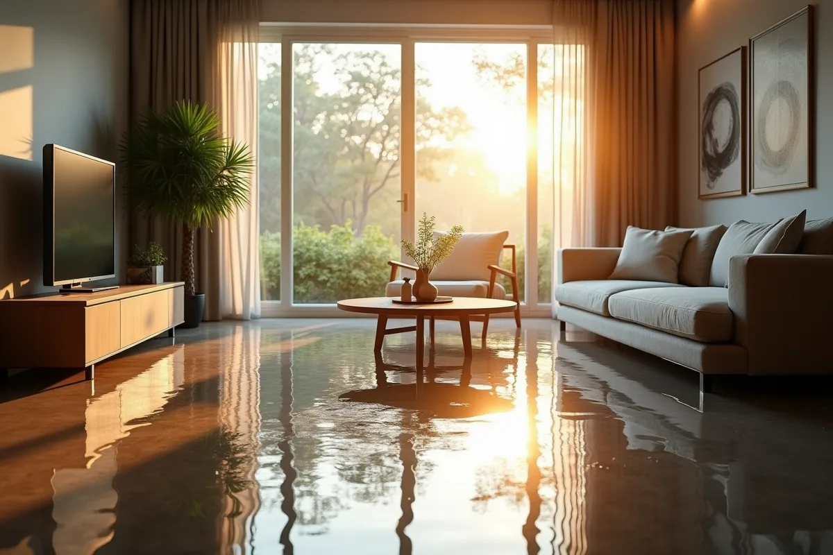 Dégâts des eaux dans une maison avec des conduites endommagées
