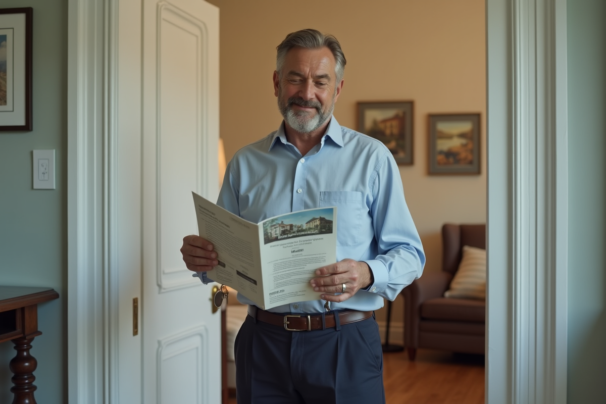 Homme tenant des clés dans l