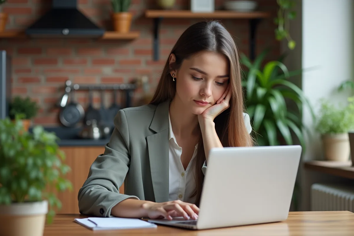 Jeune femme professionnelle calcule le prix du loyer