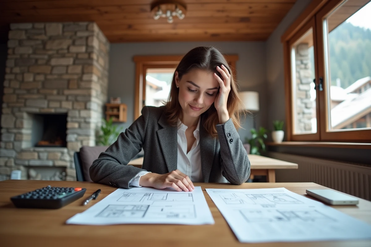 Jeune gestionnaire d immobilier examine des plans de renovation