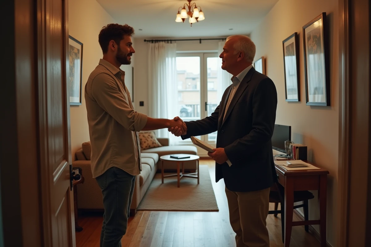 Homme et femme se serrant la main à l