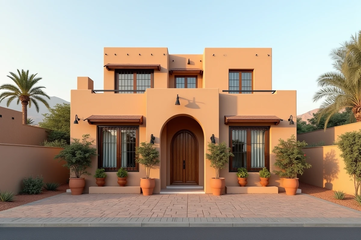 Villa à vendre à Marrakech avec architecture traditionnelle et vue sur l'Atlas